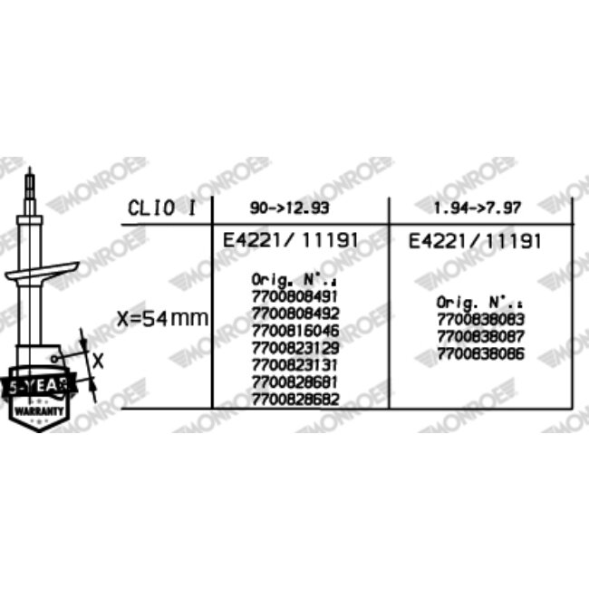 1 Amortisseur Monroe 11191