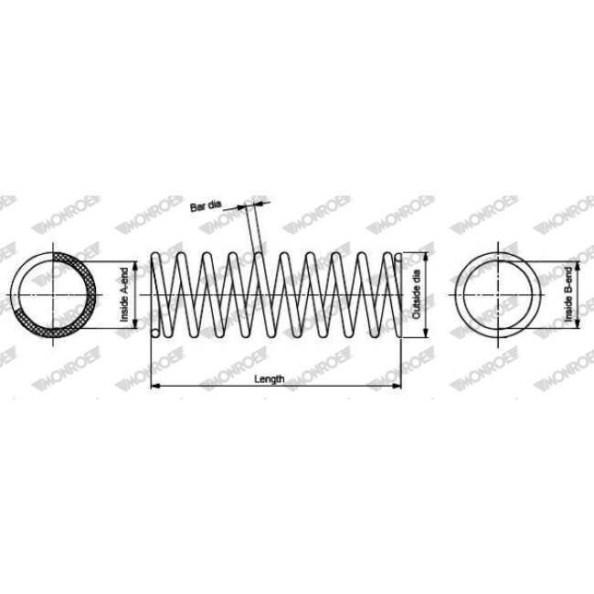 1 Ressort De Suspension Essieu Avant Monroe Sp3667