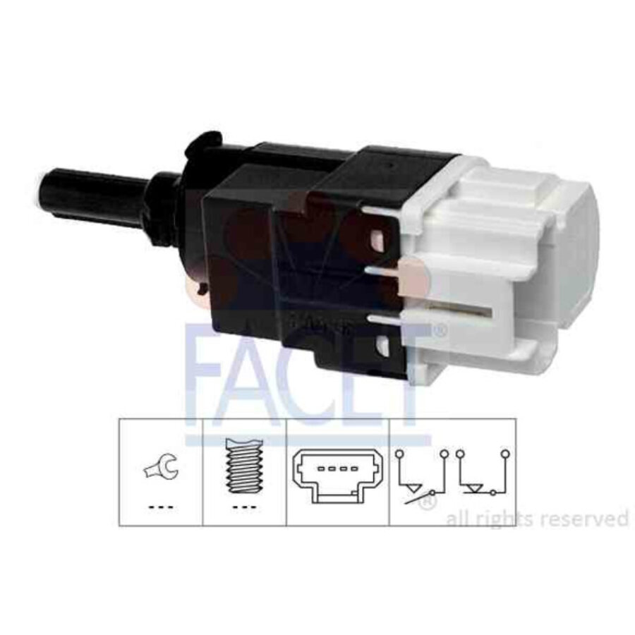 Contact Feux Stop Facet 7.1229 - Compatible Volkswagen Golf, Audi A3, Seat Leon, Skoda - Interrupteur Stop