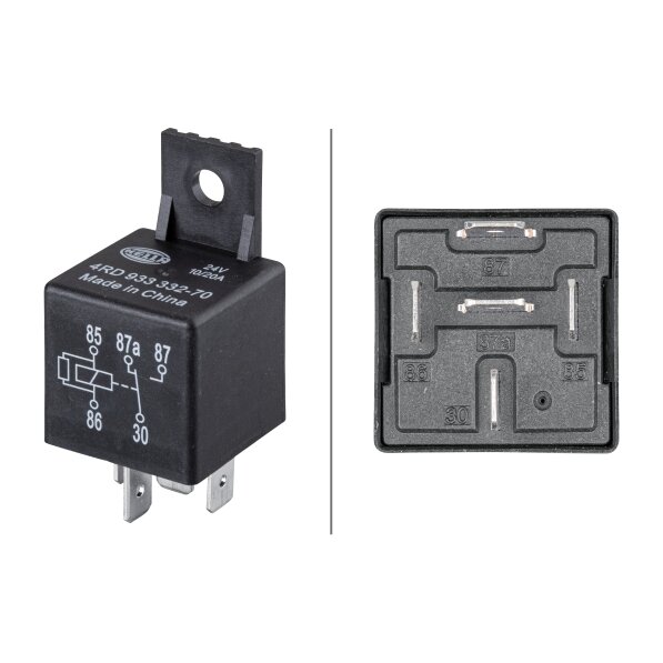 Relais HELLA 12V 5 Pôles - 4RD 933 332-051, Inverseur, 40A