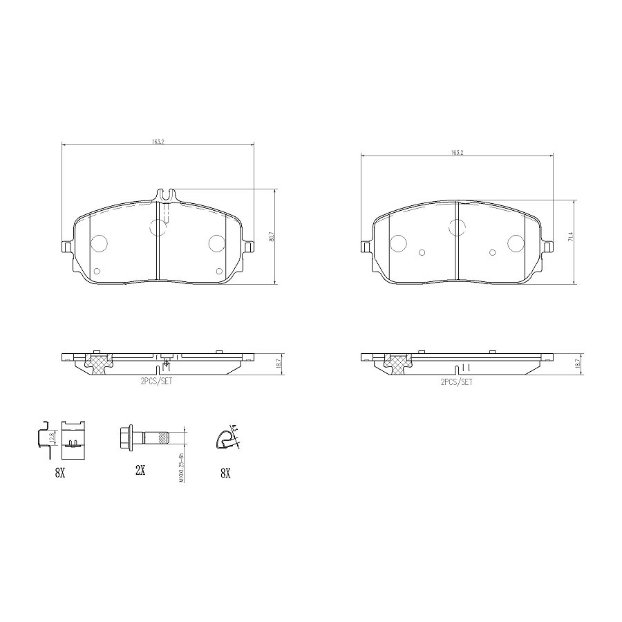 4 Plaquettes De Frein Brembo P 50 152