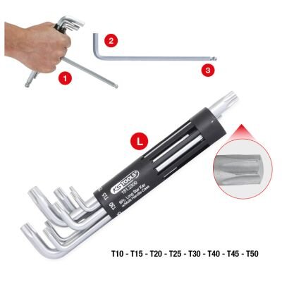 Jeu De 8 Clés Mâles Torx® Longues Ks Tools T10 À T50