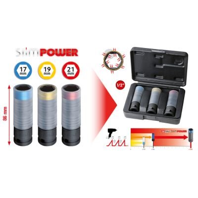 Jeu De Douilles À Chocs Pour Jantes Aluminium Ks Tools Slim Power 1/2''