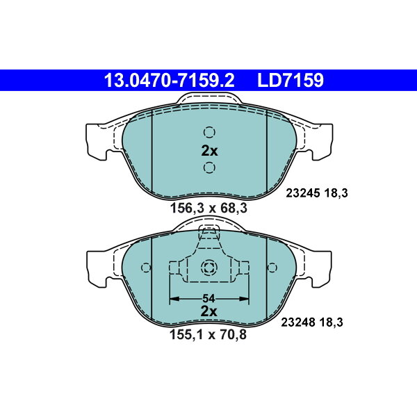 4 Plaquettes De Frein Ate 13-0470-7159-2-02