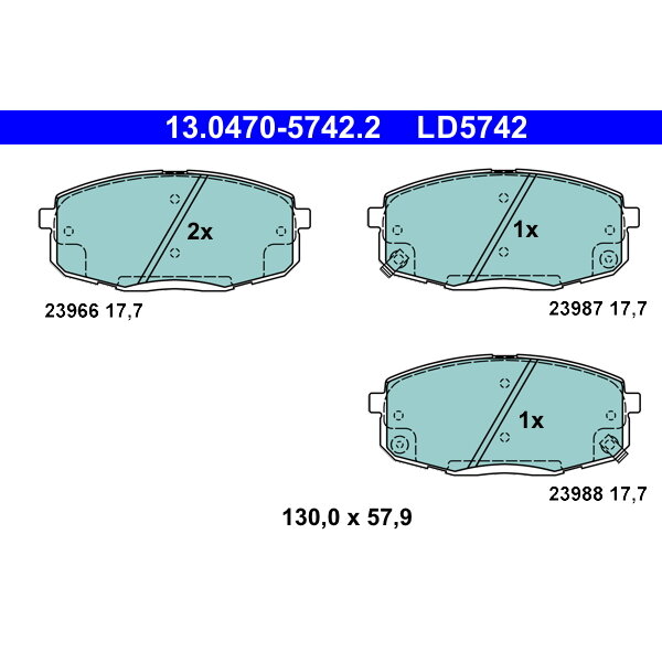 4 Plaquettes De Frein Ate 13-0470-5742-2-02