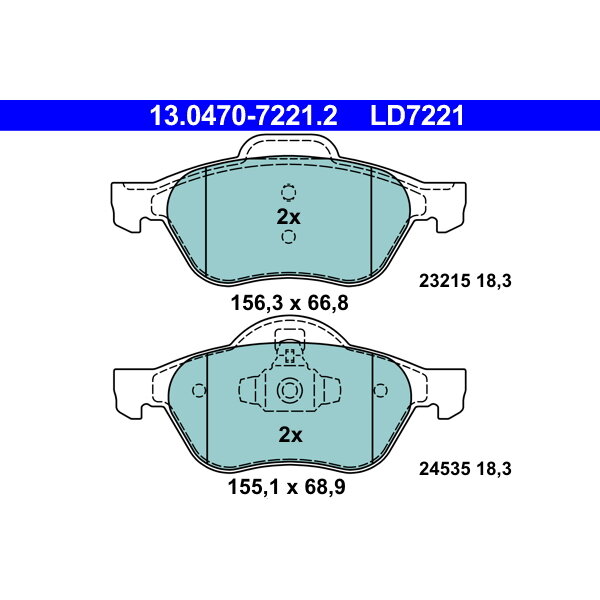 4 Plaquettes De Frein Ate 13-0470-7221-2-02