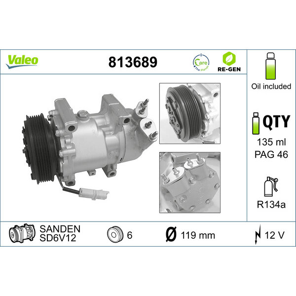 Compresseur De Climatisation Valeo 813689