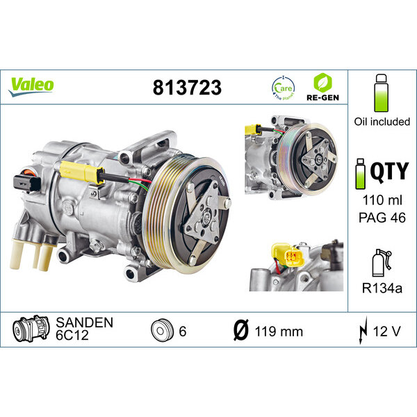 Compresseur De Climatisation Valeo 813723