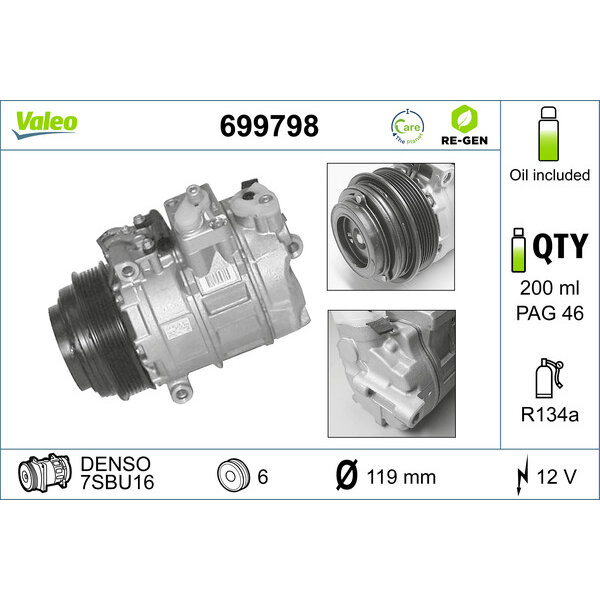 Compresseur De Climatisation Valeo 699798