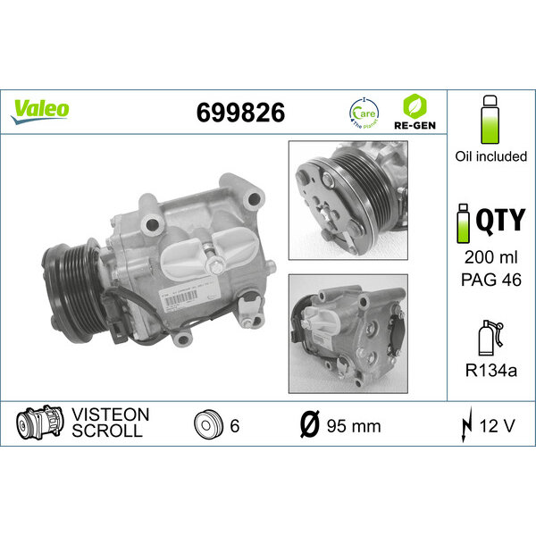 Compresseur De Climatisation Valeo 699826