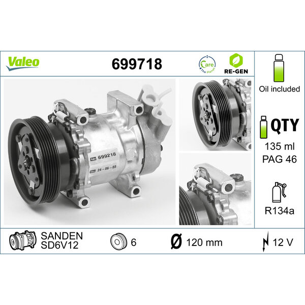 Compresseur De Climatisation Valeo 699718