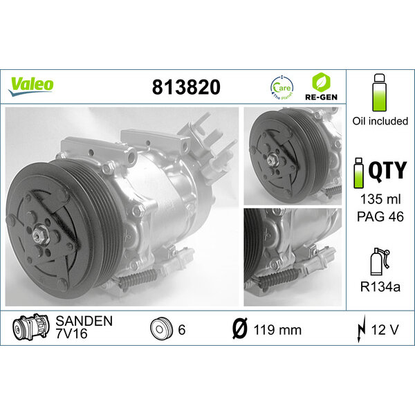 Compresseur De Climatisation Valeo 813820