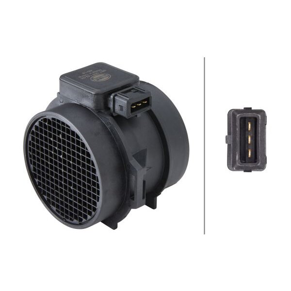 Débitmètre D'Air HELLA 8ET 009 142-521 - 5 Pôles, Vissé, Port 70mm - Pour Fiat, Alfa Romeo