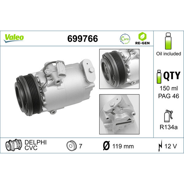 Compresseur De Climatisation Valeo 699766