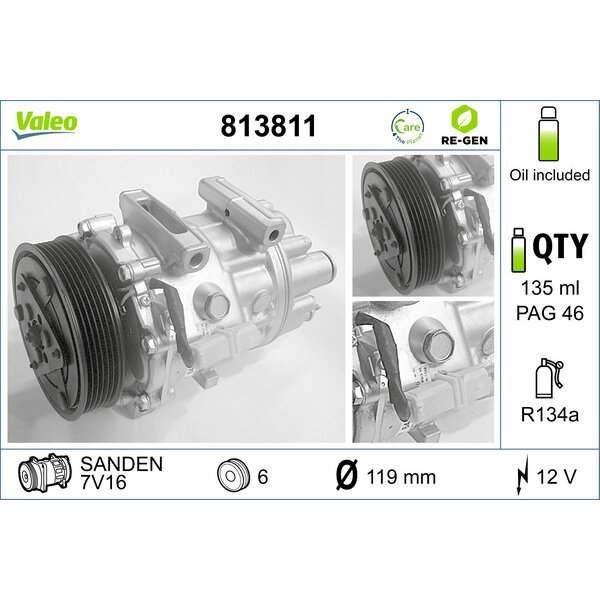 Compresseur De Climatisation Valeo 813811