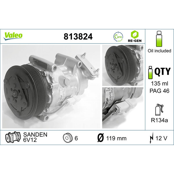 Compresseur De Climatisation Valeo 813824