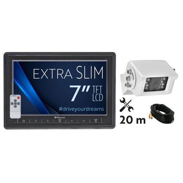 Système De Vision Arrière Phonocar Vm165 Avec Caméra De Recul Et Moniteur 7"
