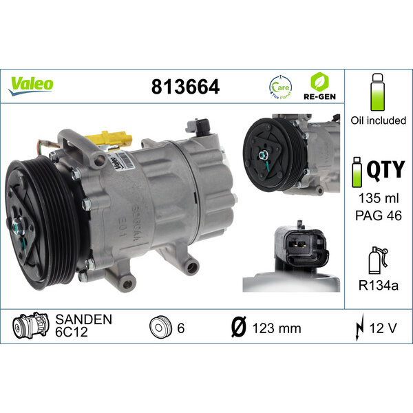 Compresseur De Climatisation Valeo 813664