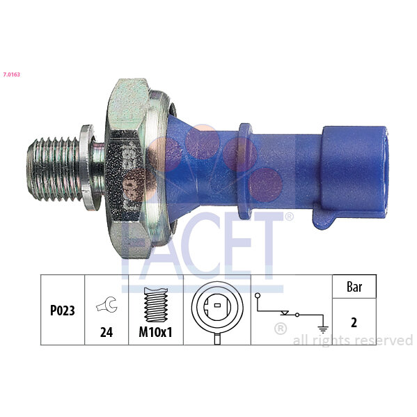 Capteur De Pression D'huile Moteur Facet 7.0163