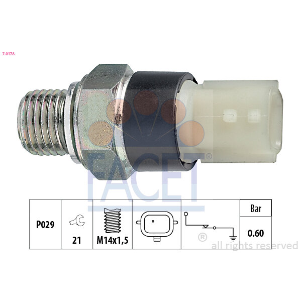 Capteur De Pression D'huile Moteur Facet 7.0178