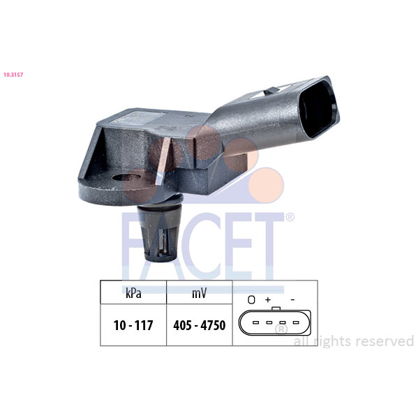 Capteur De Pression D'admission D'air Facet 10.3157