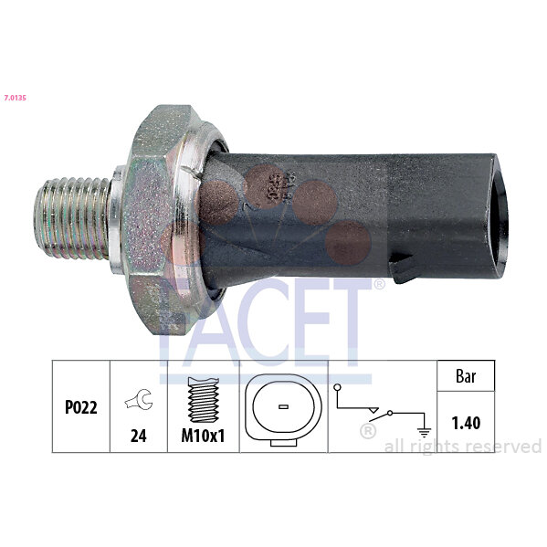 Capteur De Pression D'huile Moteur Facet 7.0135