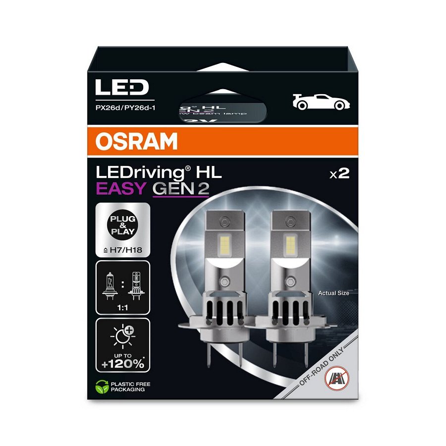 2 Ampoules Osram Ledriving Hl Easy Gen 2 H7
