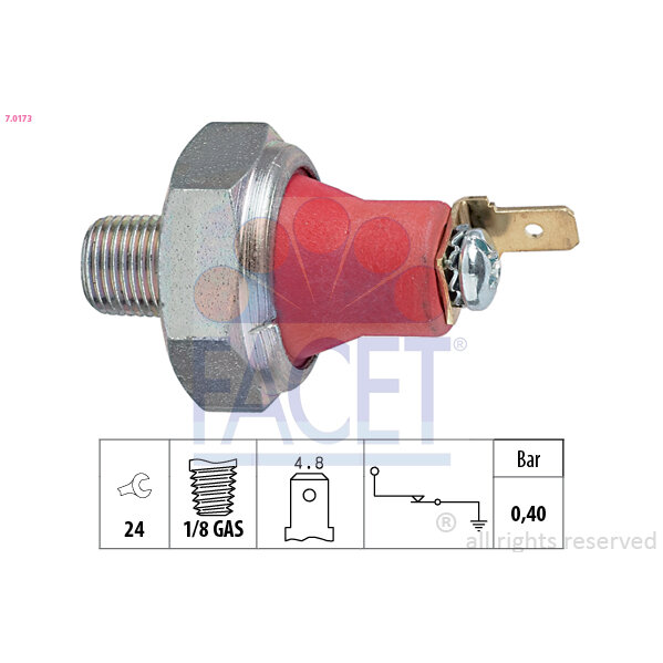 Capteur De Pression D'huile Moteur Facet 7.0173