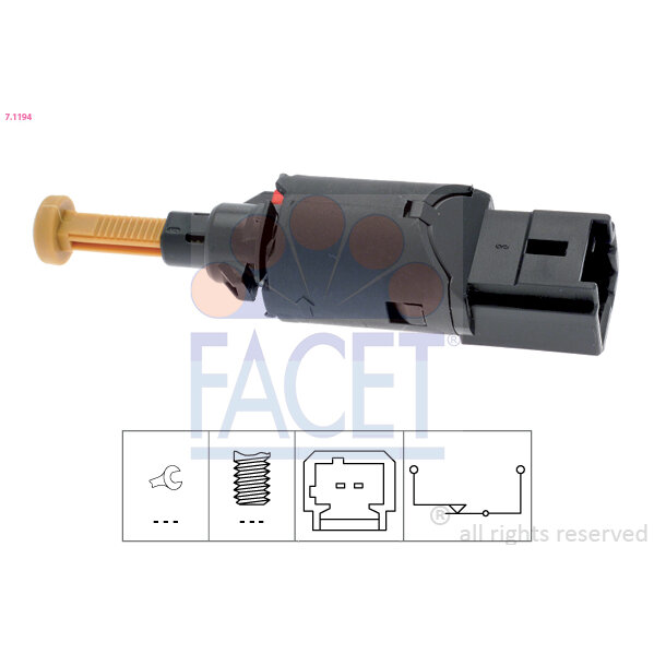 Contact Feux Stop Facet 7.1197 - Compatible Peugeot 206, 307, Citroën C3, Etc.