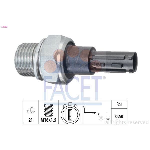 Capteur De Pression D'huile Moteur Facet 7.0203