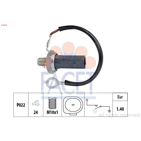 Capteur De Pression D'huile Moteur Facet 7.0159
