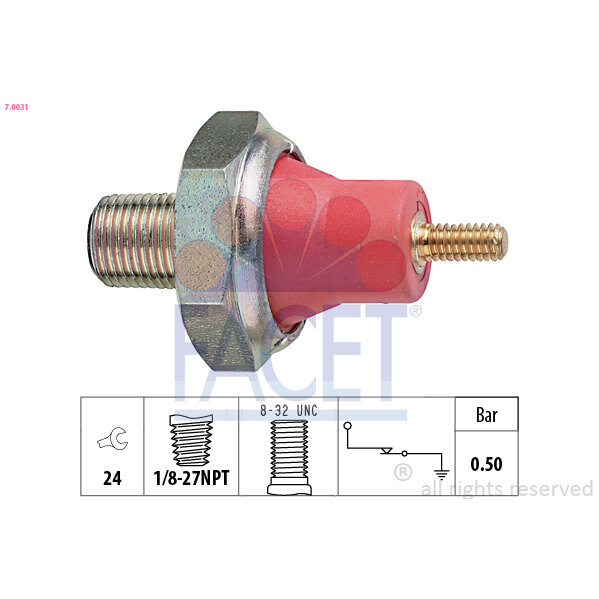 Capteur De Pression D'huile Moteur Facet 7.0031