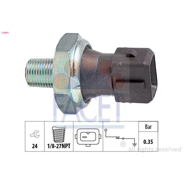 Capteur De Pression D'huile Moteur Facet 7.0091