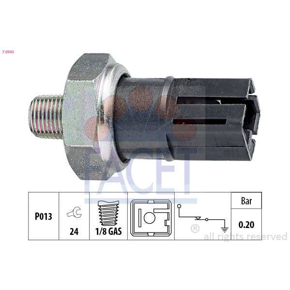 Capteur De Pression D'huile Moteur Facet 7.0042