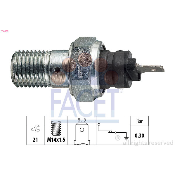 Capteur De Pression D'huile Moteur Facet 7.0003