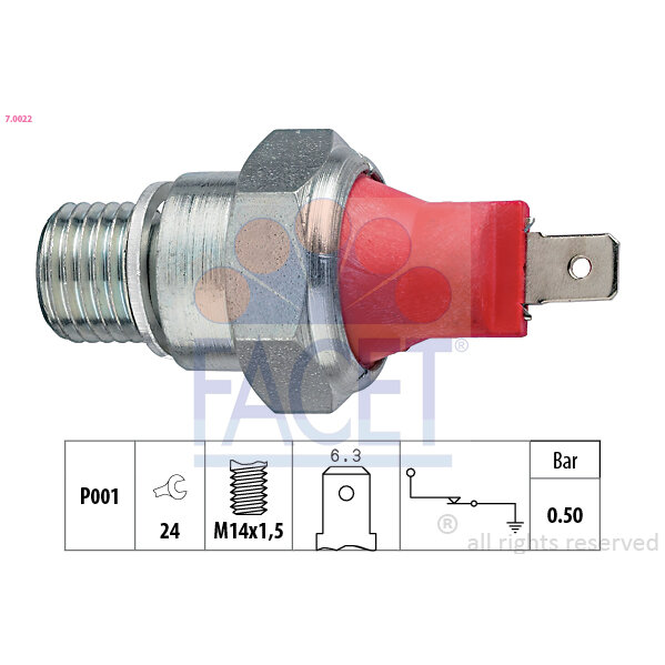 Capteur De Pression D'huile Moteur Facet 7.0022
