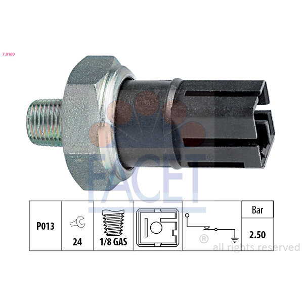 Capteur De Pression D'huile Moteur Facet 7.0160