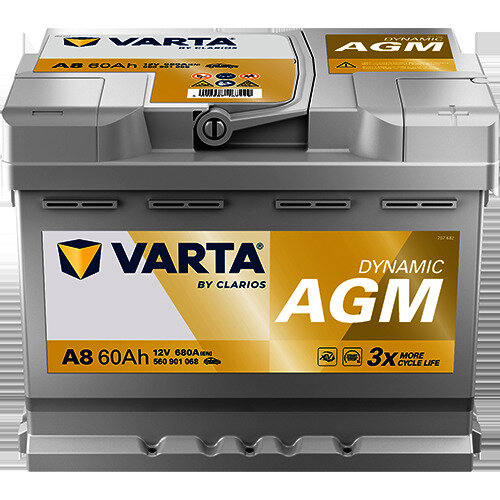 Batterie Varta A8 Start & Stop Silver Agm 60 Ah - 680a