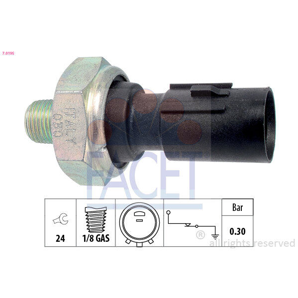 Capteur De Pression D'huile Moteur Facet 7.0195