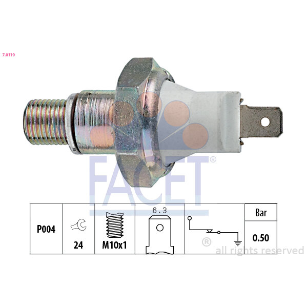 Capteur De Pression D'huile Moteur Facet 7.0119