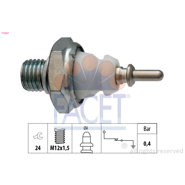 Capteur De Pression D'huile Moteur Facet 7.0221