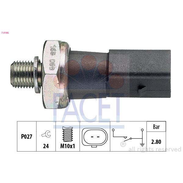 Capteur De Pression D'huile Moteur Facet 7.0185