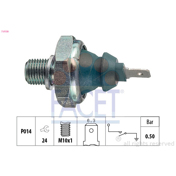 Capteur De Pression D'huile Moteur Facet 7.0138