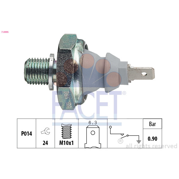 Capteur De Pression D'huile Moteur Facet 7.0095