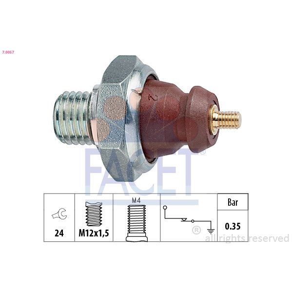 Capteur De Pression D'huile Moteur Facet 7.0057