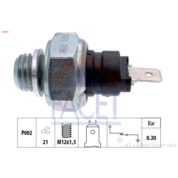 Capteur De Pression D'huile Moteur Facet 7.0001