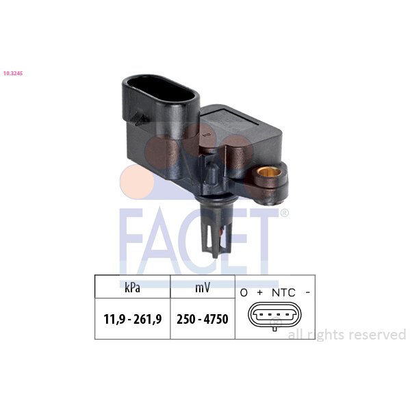 Capteur De Pression D'admission D'air Facet 10.3245