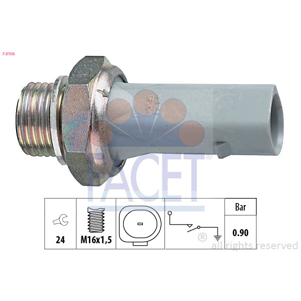 Capteur De Pression D'huile Moteur Facet 7.0150