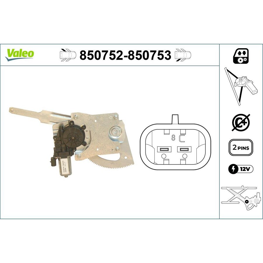 Mécanisme De Lève-vitre Valeo 850752
