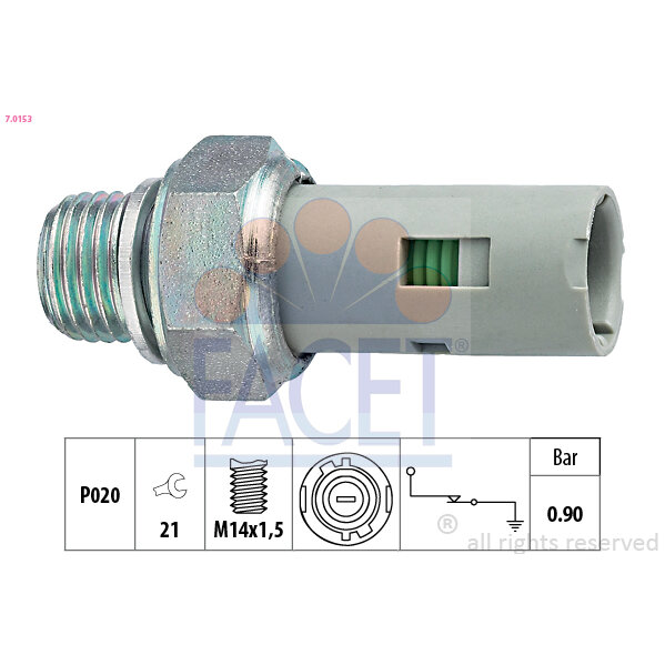 Capteur De Pression D'huile Moteur Facet 7.0153